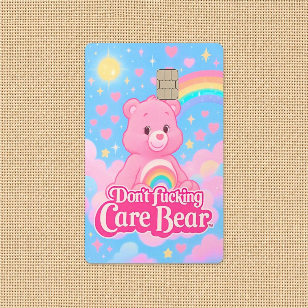 Don’t care bear credit card skin bank card sticker vinyl decal